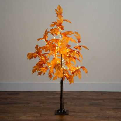 4ft. Pre-Lit Autumn Maple Artificial Fall Tree with 180 Warm White LED Lights