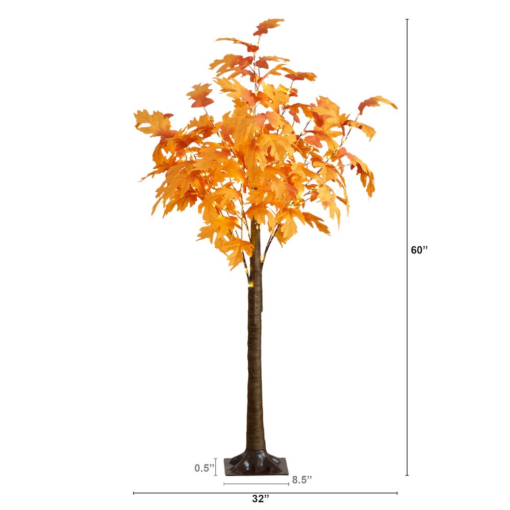 5ft. Pre-Lit Autumn Maple Artificial Fall Tree with 240 Warm White LED Lights