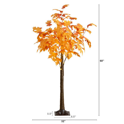 5ft. Pre-Lit Autumn Maple Artificial Fall Tree with 240 Warm White LED Lights