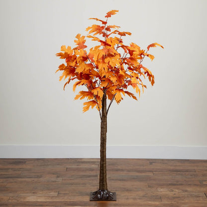 5ft. Pre-Lit Autumn Maple Artificial Fall Tree with 240 Warm White LED Lights