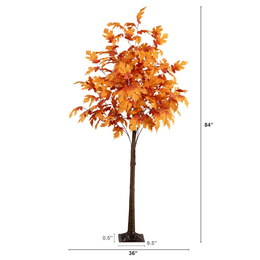 7ft. Pre-Lit Autumn Maple Artificial Fall Tree with 450 Warm White LED Lights