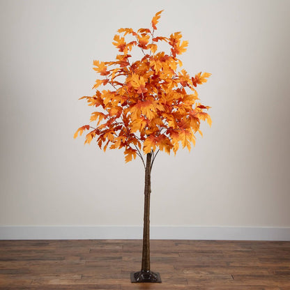 7ft. Pre-Lit Autumn Maple Artificial Fall Tree with 450 Warm White LED Lights