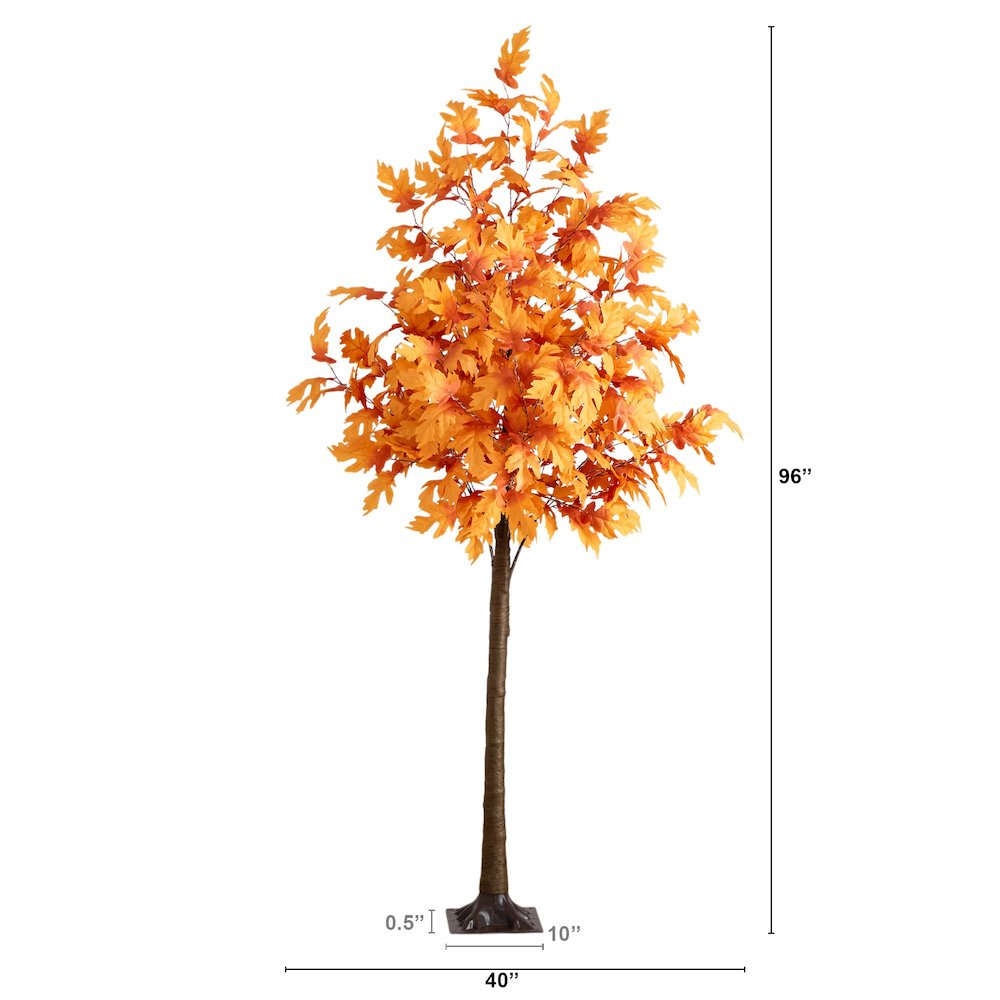 8ft. Pre-Lit Autumn Maple Artificial Fall Tree with 660 Warm White LED Lights