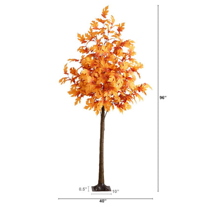 8ft. Pre-Lit Autumn Maple Artificial Fall Tree with 660 Warm White LED Lights