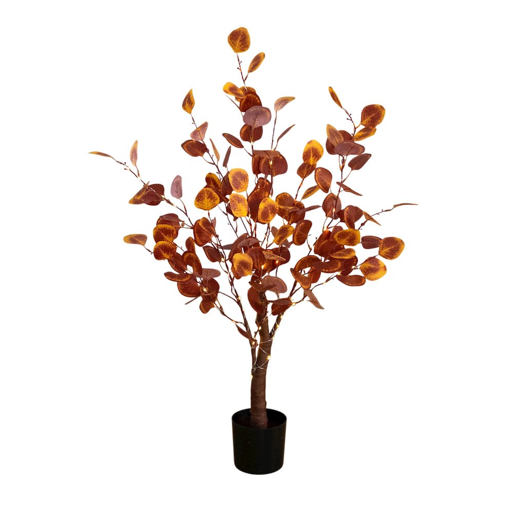 3ft. Pre-Lit Autumn Eucalyptus Artificial Fall Tree with 80 LED Lights
