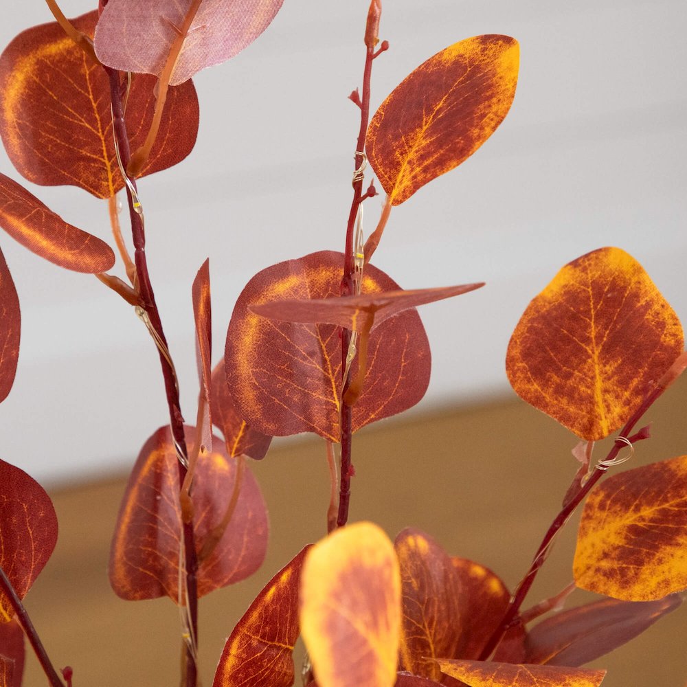 3ft. Pre-Lit Autumn Eucalyptus Artificial Fall Tree with 80 LED Lights