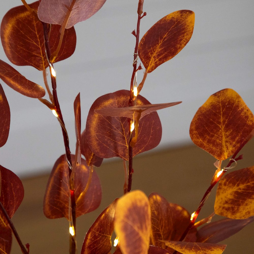 3ft. Pre-Lit Autumn Eucalyptus Artificial Fall Tree with 80 LED Lights