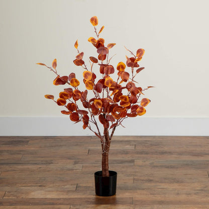 3ft. Pre-Lit Autumn Eucalyptus Artificial Fall Tree with 80 LED Lights