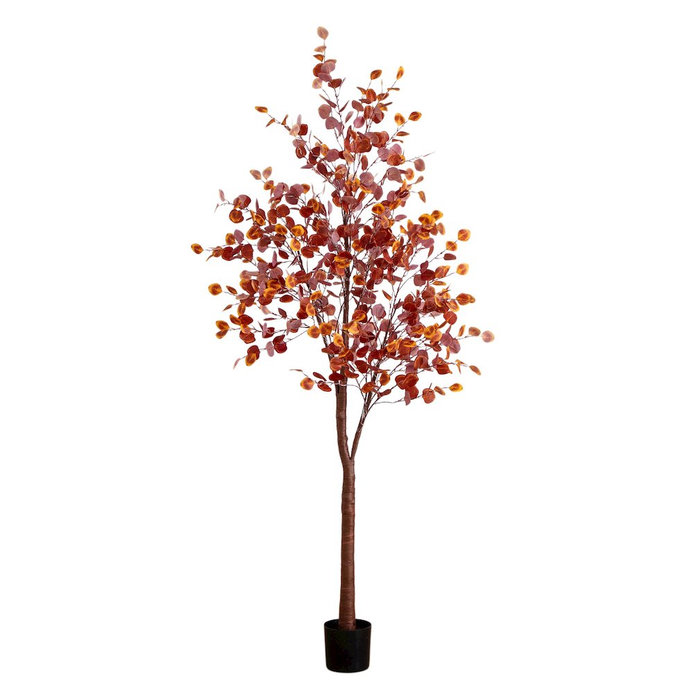 8ft. Pre-Lit Grand Autumn Eucalyptus Artificial Fall Tree with 540 LED Lights