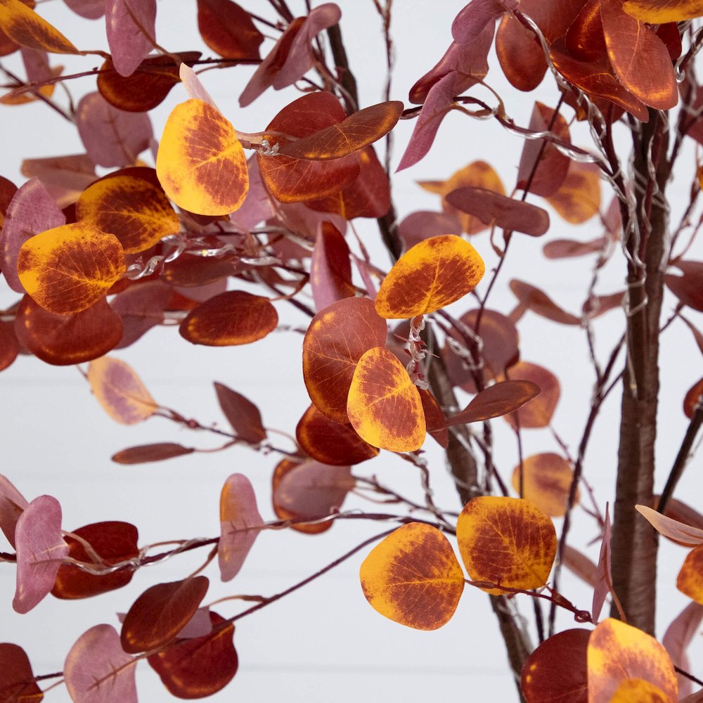 8ft. Pre-Lit Grand Autumn Eucalyptus Artificial Fall Tree with 540 LED Lights