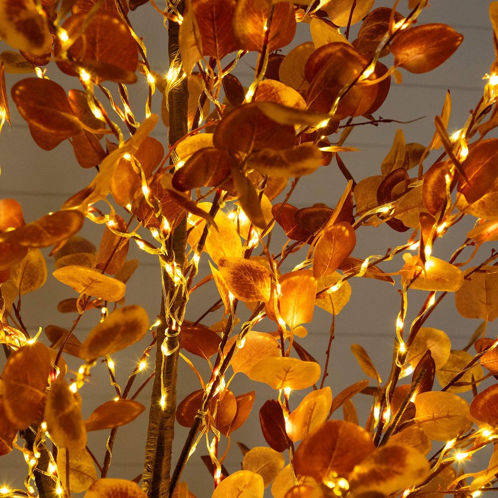 8ft. Pre-Lit Grand Autumn Eucalyptus Artificial Fall Tree with 540 LED Lights