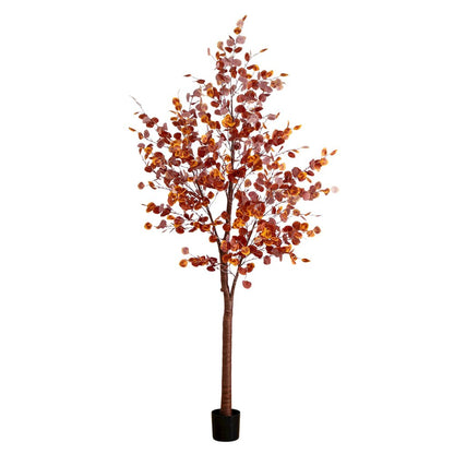9ft. Pre-Lit Grand Autumn Eucalyptus Artificial Fall Tree with 700 LED Lights