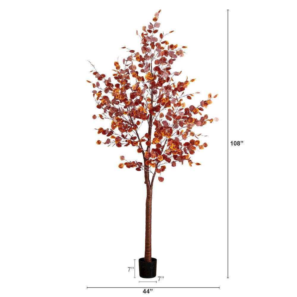 9ft. Pre-Lit Grand Autumn Eucalyptus Artificial Fall Tree with 700 LED Lights