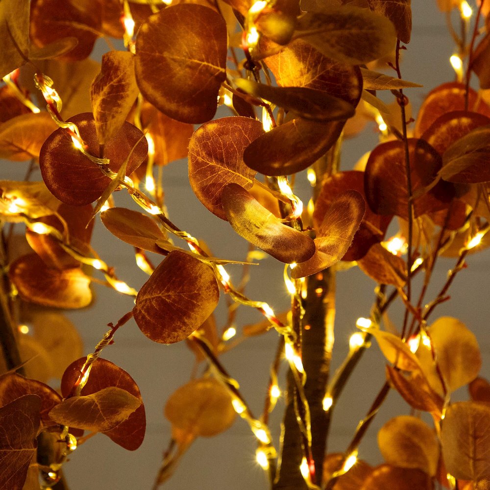 9ft. Pre-Lit Grand Autumn Eucalyptus Artificial Fall Tree with 700 LED Lights