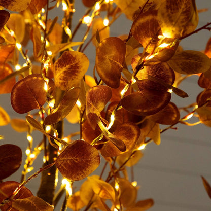 9ft. Pre-Lit Grand Autumn Eucalyptus Artificial Fall Tree with 700 LED Lights