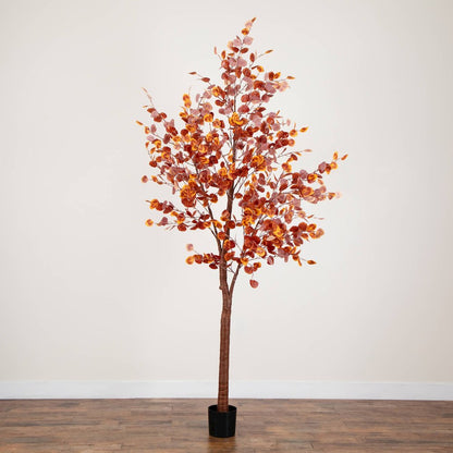 9ft. Pre-Lit Grand Autumn Eucalyptus Artificial Fall Tree with 700 LED Lights