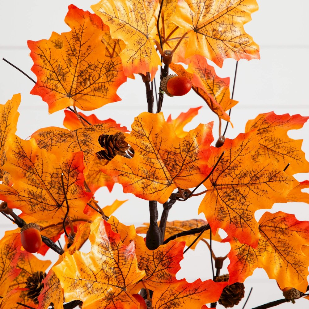2ft. Pre-Lit Autumn Maple Artificial Fall Tree with Acorns & Pinecones