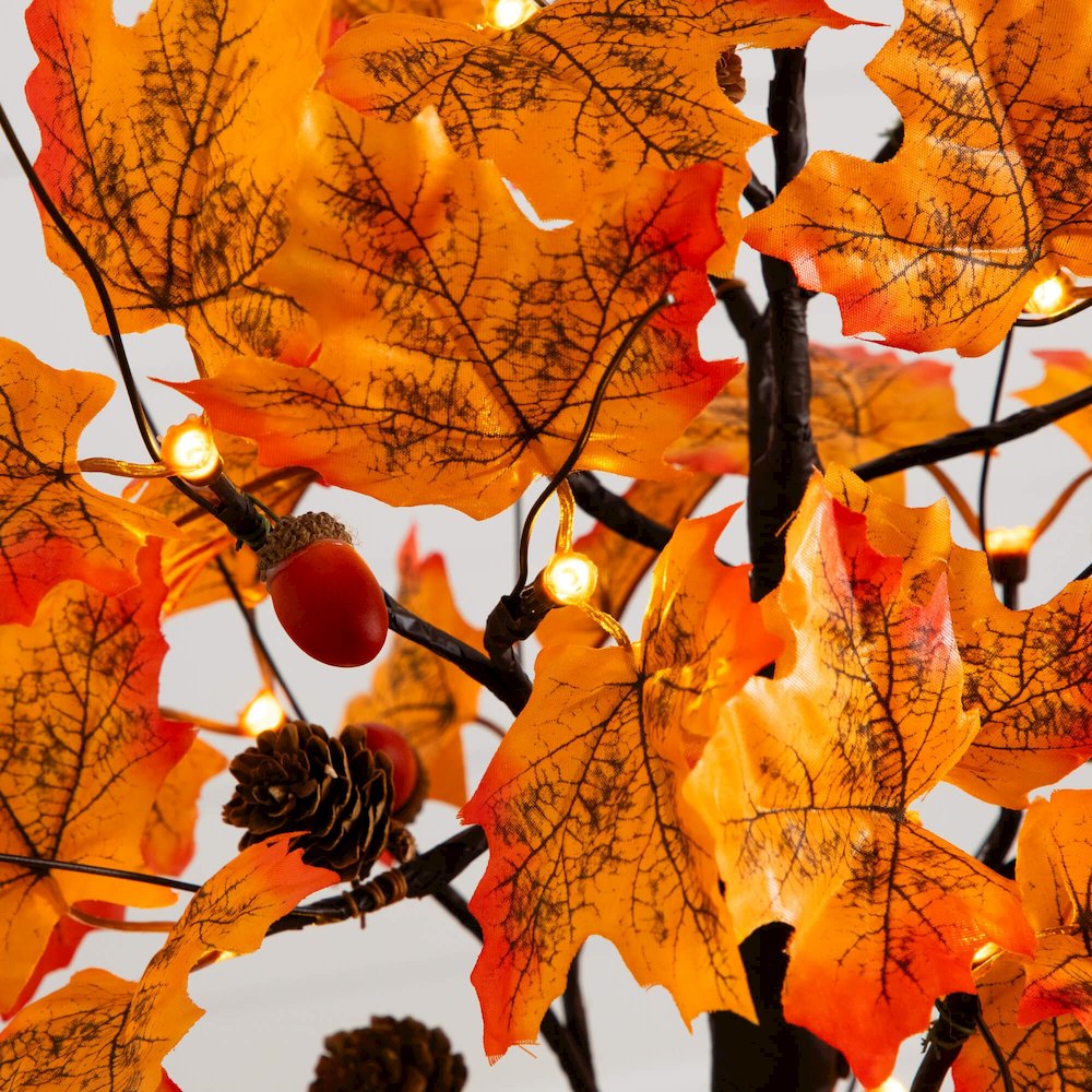 2ft. Pre-Lit Autumn Maple Artificial Fall Tree with Acorns & Pinecones