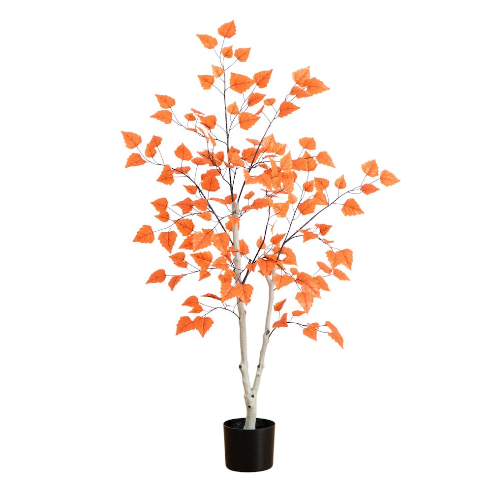4ft. Autumn Paper Birch Artificial Fall Tree