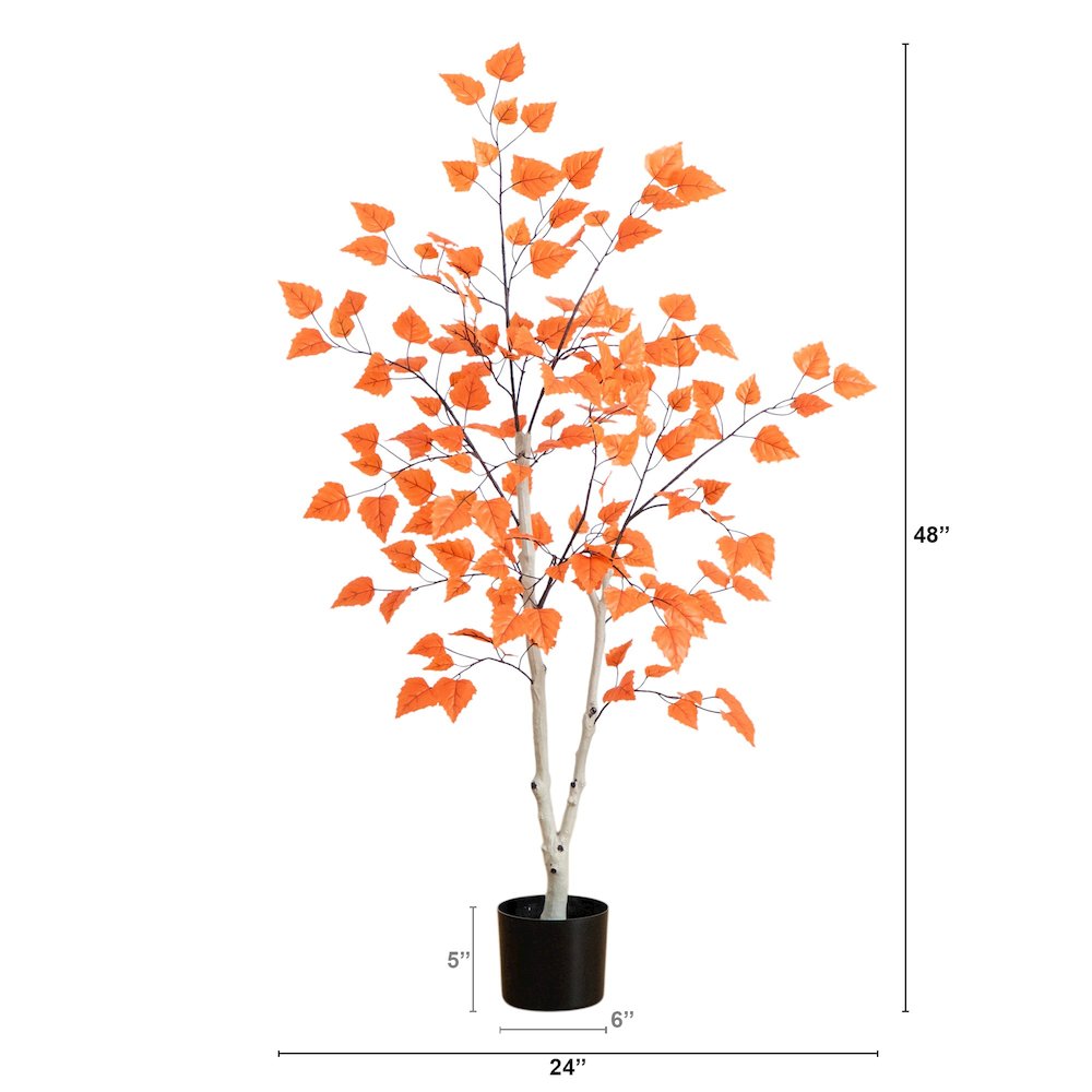 4ft. Autumn Paper Birch Artificial Fall Tree