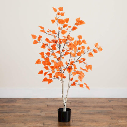 4ft. Autumn Paper Birch Artificial Fall Tree