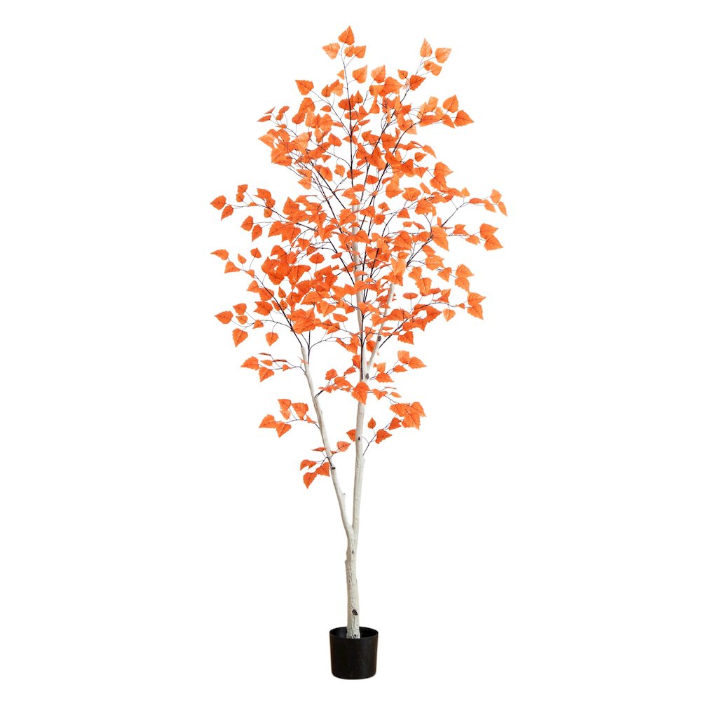 7ft. Autumn Paper Birch Artificial Fall Tree