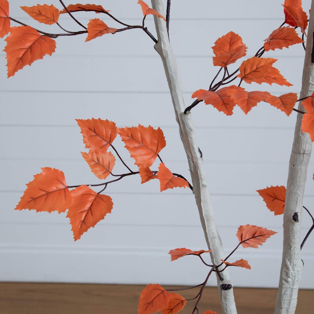 7ft. Autumn Paper Birch Artificial Fall Tree