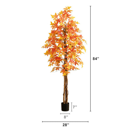 7ft. Autumn Deluxe Maple Artificial Fall Tree