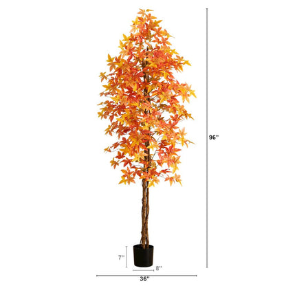 8ft. Autumn Deluxe Maple Artificial Fall Tree