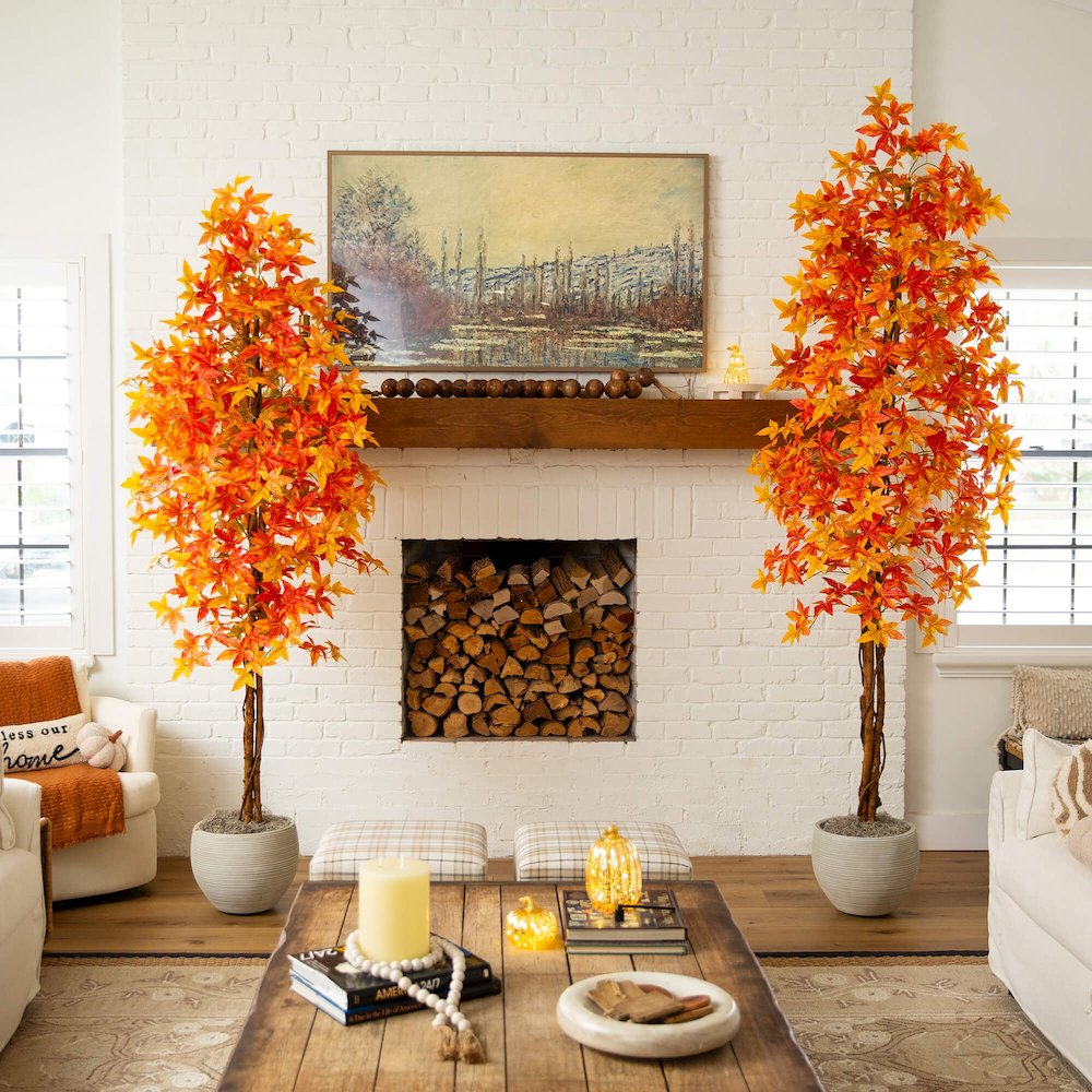 8ft. Autumn Deluxe Maple Artificial Fall Tree