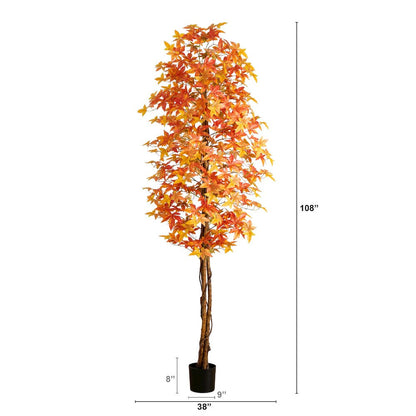9ft. Autumn Deluxe Maple Artificial Fall Tree