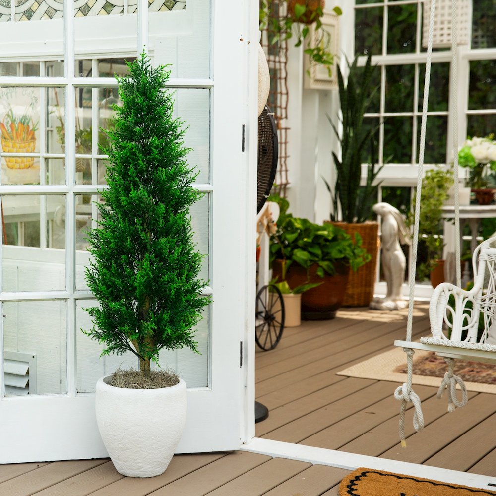 4ft. UV Resistant Artificial Cypress Tower Tree (Indoor/Outdoor)