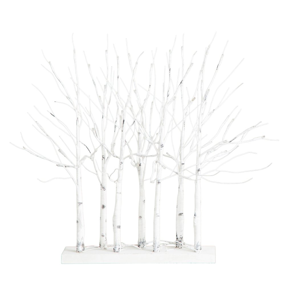2ft. Pre-Lit Artificial White Birch Centerpiece with 84 LED Lights