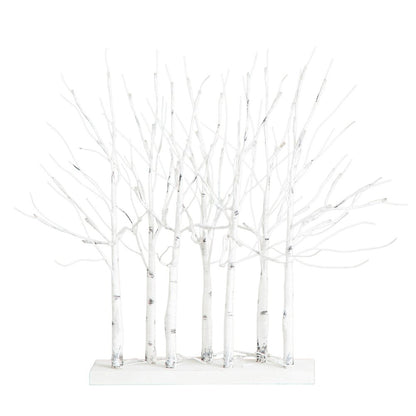 2ft. Pre-Lit Artificial White Birch Centerpiece with 84 LED Lights