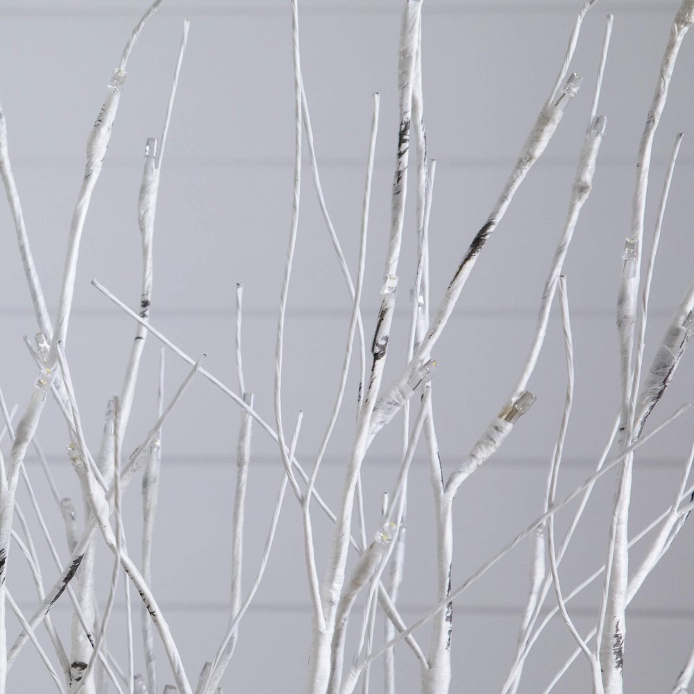 2ft. Pre-Lit Artificial White Birch Centerpiece with 84 LED Lights