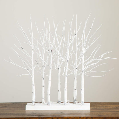 2ft. Pre-Lit Artificial White Birch Centerpiece with 84 LED Lights