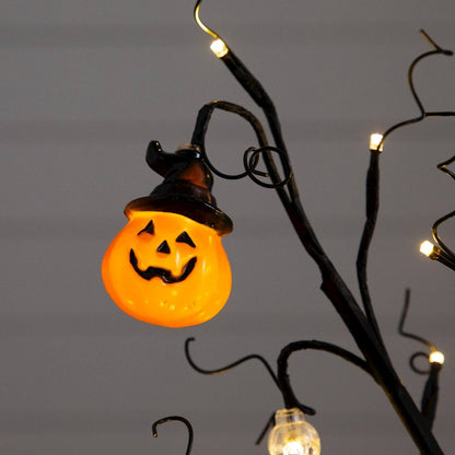 3ft. Pre-Lit Artificial Halloween Pumpkins and Skulls Ornament Tree