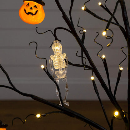 3ft. Pre-Lit Artificial Halloween Pumpkins and Skulls Ornament Tree