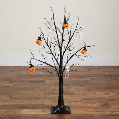 3ft. Pre-Lit Artificial Halloween Pumpkins and Skulls Ornament Tree