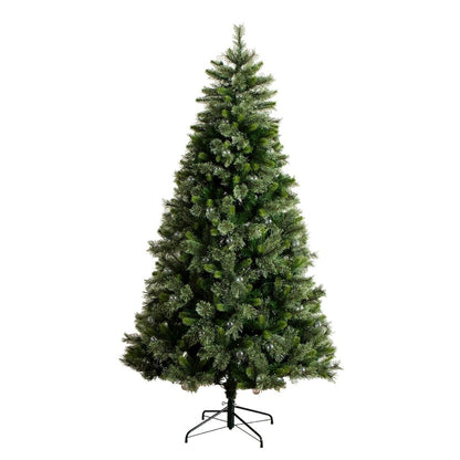 7.5ft. Artificial Christmas Tree with 450 Clear Globe Bulbs and LED Lights