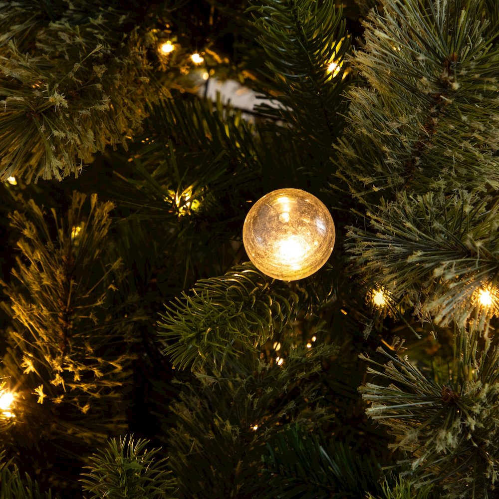 7.5ft. Artificial Christmas Tree with 450 Clear Globe Bulbs and LED Lights