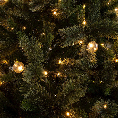7.5ft. Artificial Christmas Tree with 450 Clear Globe Bulbs and LED Lights