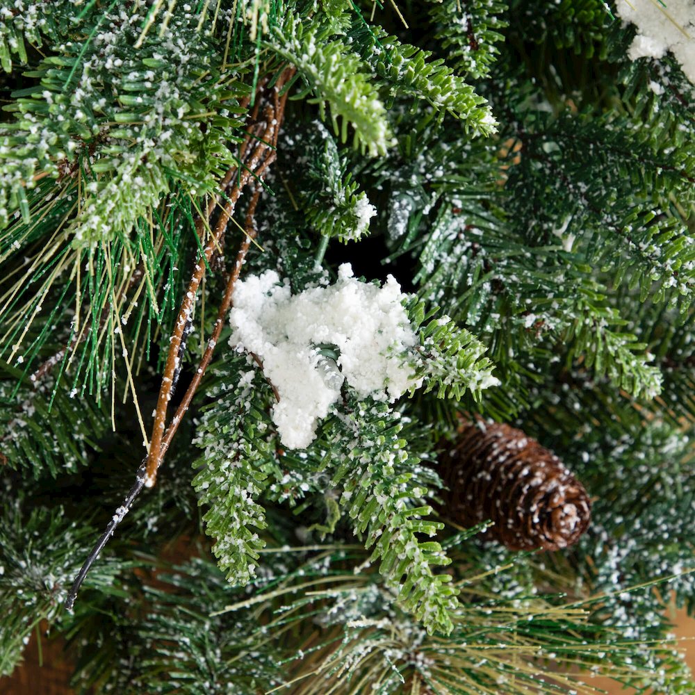 4ft. Pre-Lit Artificial Mixed Pine Snowed Christmas Tree with Pinecones
