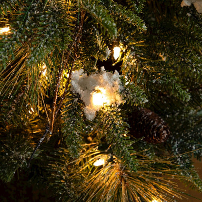 4ft. Pre-Lit Artificial Mixed Pine Snowed Christmas Tree with Pinecones