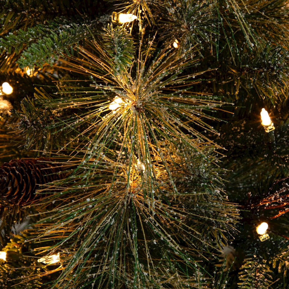 4ft. Pre-Lit Artificial Mixed Pine Snowed Christmas Tree with Pinecones