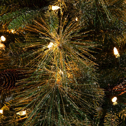4ft. Pre-Lit Artificial Mixed Pine Snowed Christmas Tree with Pinecones