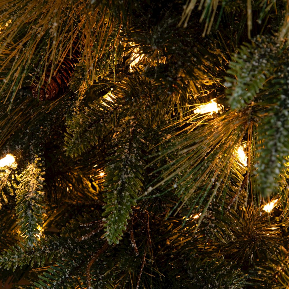 4ft. Pre-Lit Artificial Mixed Pine Snowed Christmas Tree with Pinecones