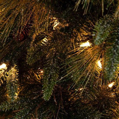 4ft. Pre-Lit Artificial Mixed Pine Snowed Christmas Tree with Pinecones