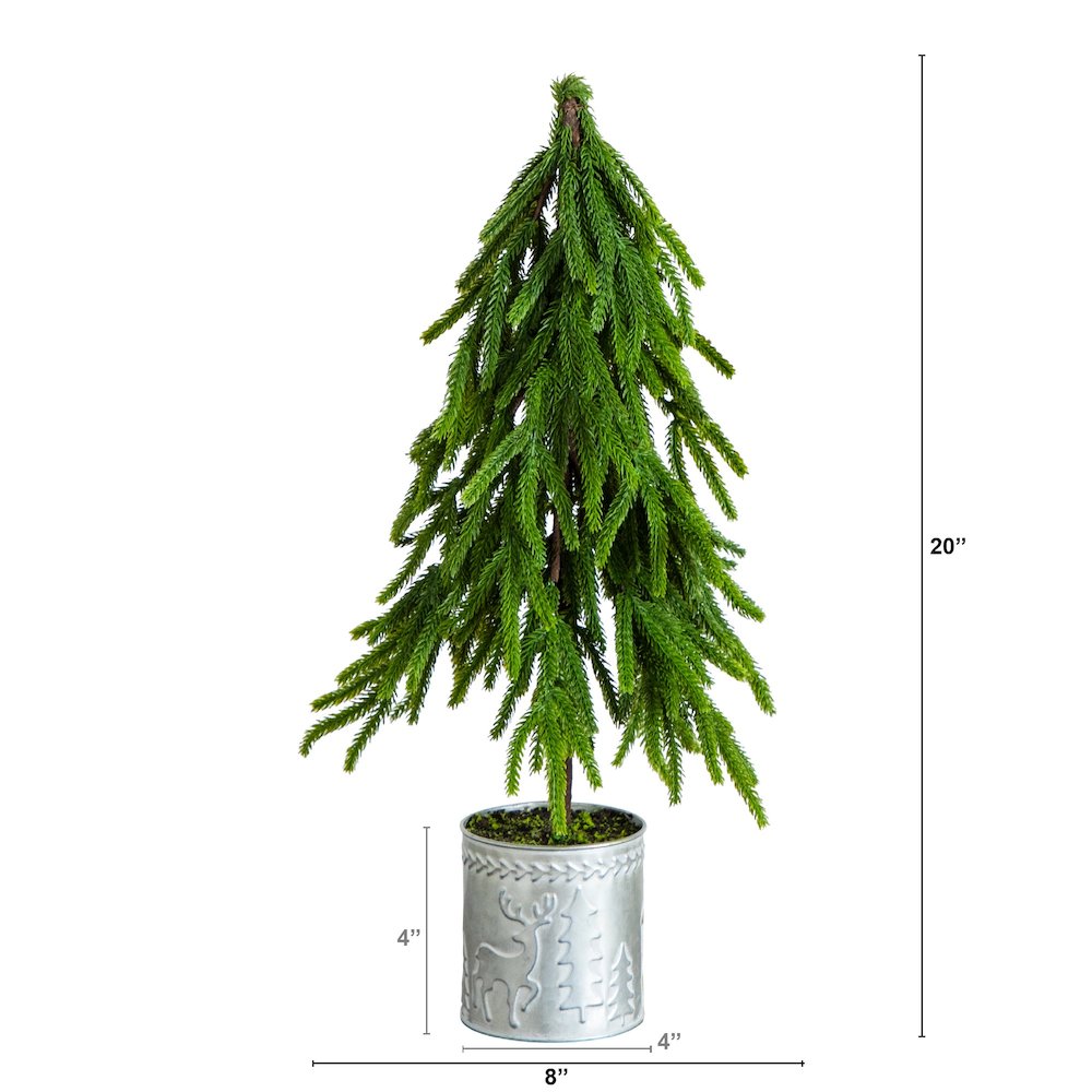 20in. Artificial Real Touch Down Swept Norfolk Island Pine