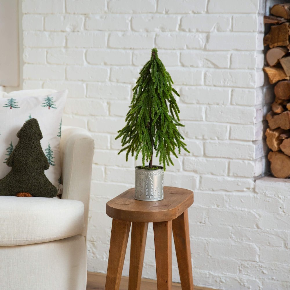 20in. Artificial Real Touch Down Swept Norfolk Island Pine